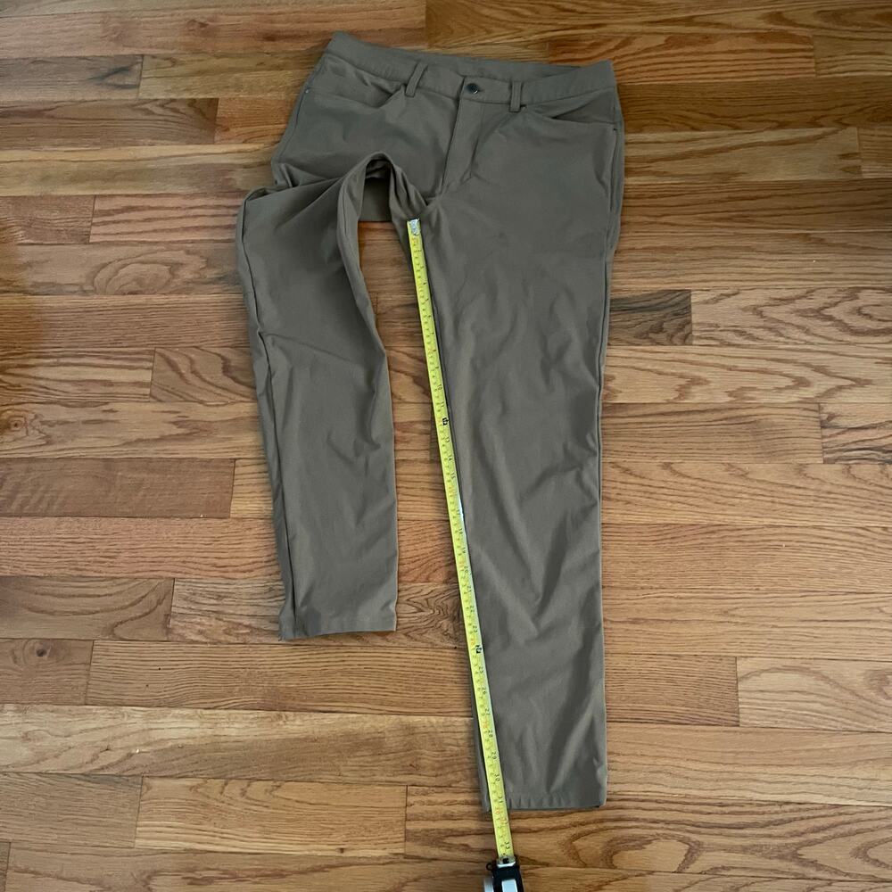 Lululemon ABC Slim-Fit 5 Pocket Mens Pants W34xL31.5 Warpstreme Artifact Brown - Picture 10 of 11